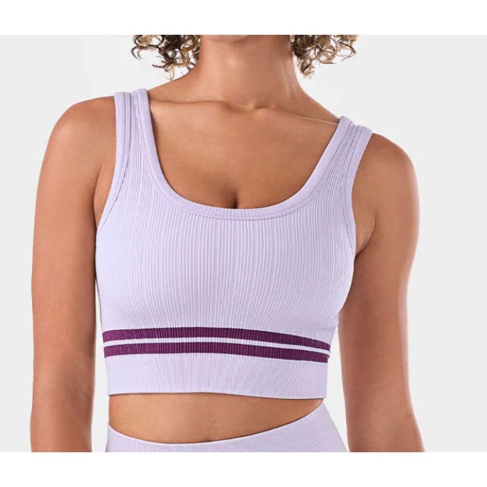 Tavi Seamless Vibe Rib Sports Bra Purple Lavender Small